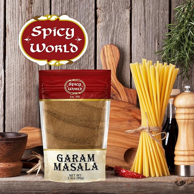 Spicy World Garam Masala Powder 3.5 Oz | Salt Free, Vegan | Indian Origin | Garam Masala Spice Powder