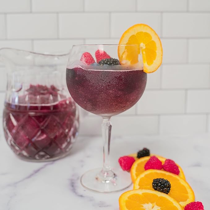Frozen Cocktail Drink Mix Sangria - Makes 10 Wine Slushies - Drink Powder Pouches for Alcohol - All Natural Low Sugar Mixer, No Blender Needed