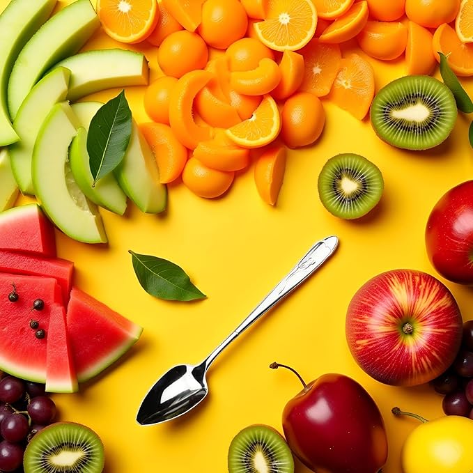 Silver Grapefruit Spoons, Stainless Steel Grapefruit Spoon, Chef Craft Serrated Grapefruit Spoon For Cirtrus Fruits, Kiwi, Salad, And Desserts, Grapefruit Utensils
