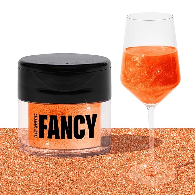 Fancy Sprinkles Limited Edition Halloween Carnelian Orange Premium Edible Glitter, 100% Edible Glitter for Sparkling Food & Drinks No Taste or Texture (4gm)