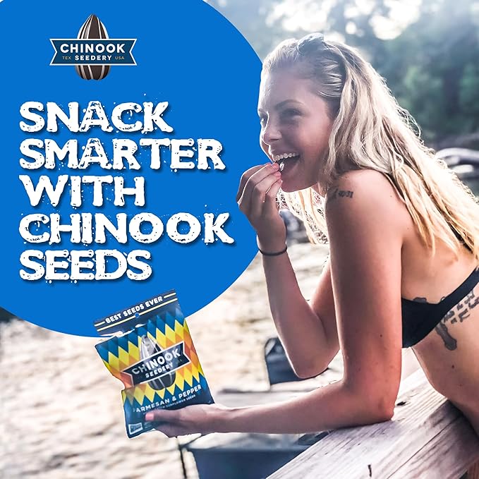 Chinook Seedery Roasted Jumbo Sunflower Seeds - Keto Snacks, Gluten-Free, Non-GMO, 8 Flavor Variety Pack 4 oz (12-Pack)