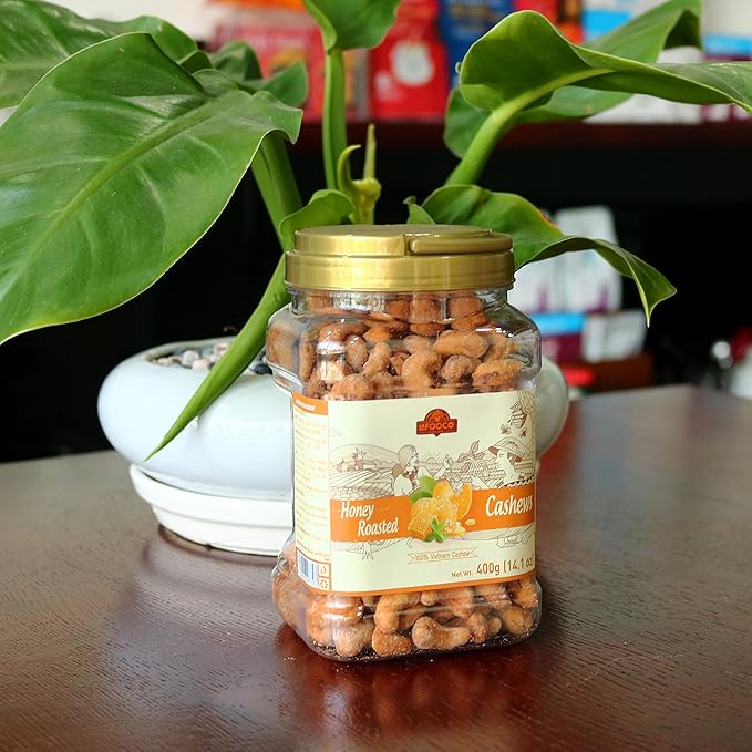 LAFOOCO Honey Roasted Cashews, Sweet Tasty Gourmet, Vietnam Cashew, Rich in Nutrients, Gift for Family, Friend on Celebration, Holiday, Birthday (14.1 oz)