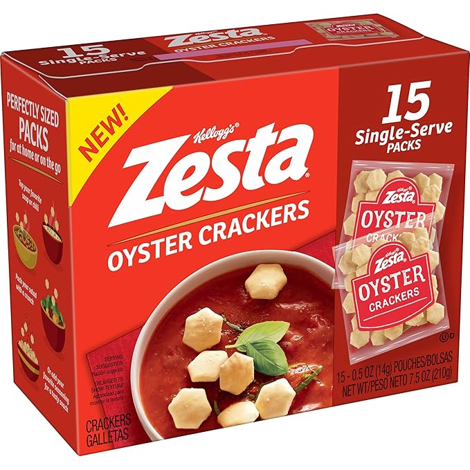 Zesta Oyster Crackers, Single Servings, Original (6 Boxes, 90 Packs)
