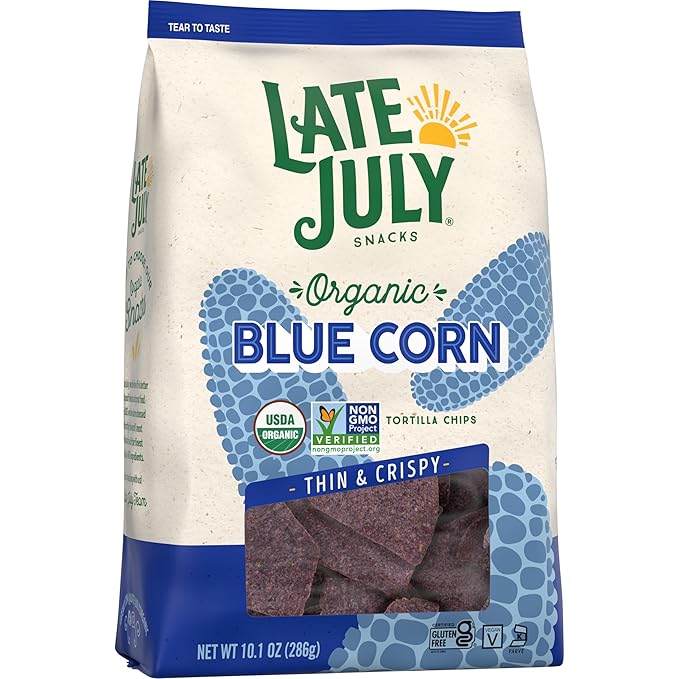 Late July Blue Corn Organic Tortilla Chips, 10.1 Oz Bag