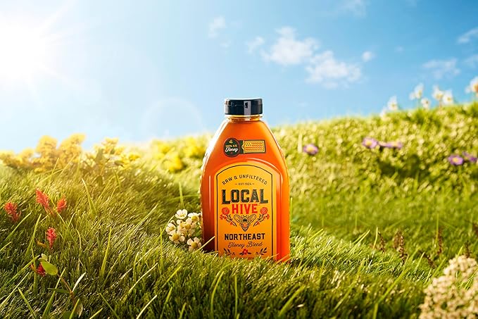 Local Hive Northeast Raw Unfiltered Honey – 32oz, 100% Pure US Honey, Sourced from American Bees and Beekeepers - Natural Sweetener, Ideal for Tea, Baking, and Cooking