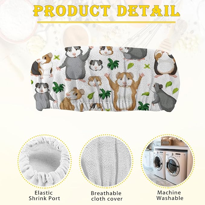 Sourdough Starter Jar Cloth Covers, Funny Guinea Pig Gifts for Women Baker 5 Pack Kit Stretchy Cloth Bowl Lids Fits Jar Mouth Ranging 3"- 4" Inches