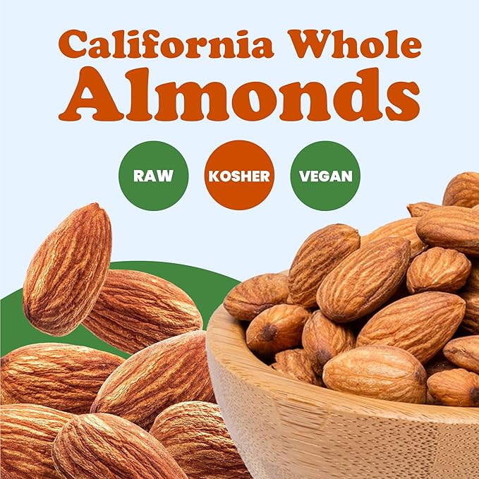 Food to Live California Almonds, 15 Pounds – Supreme, Whole, Raw, Unsalted, Unroasted Nuts, Natural