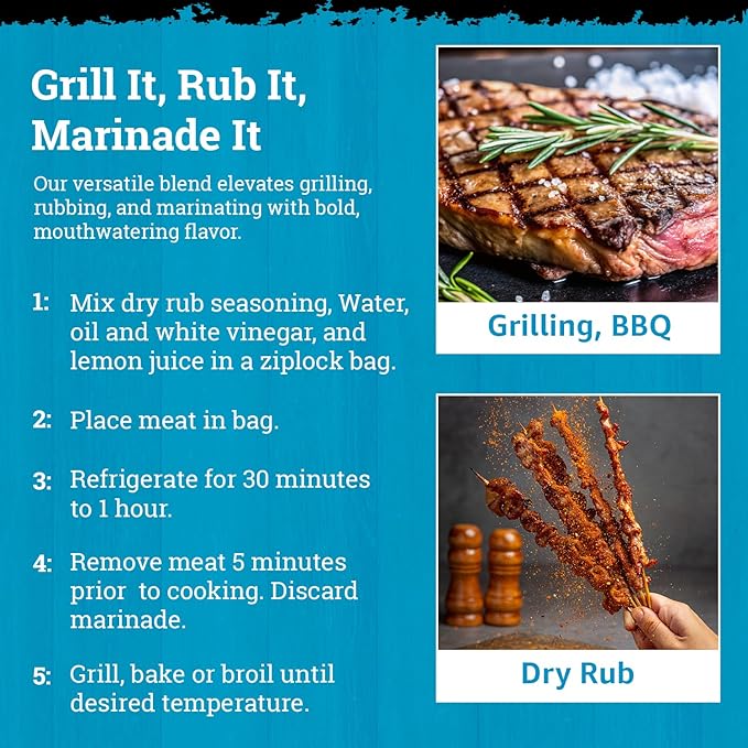 Dimply's Steak Seasoning Mix ??12 Pack, Single Serve Dry Rub and Marinade ??Garlic Pepper Dill Blend for Meat, Chicken, Tofu, and Vegetables ??Vegan, Gluten Free, No MSG, Preservative Free