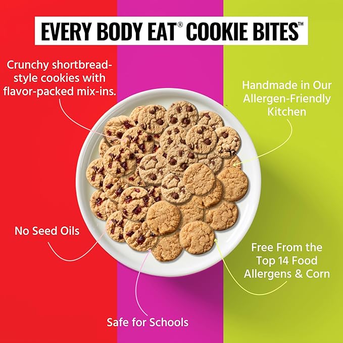 Every Body Eat Crunchy Cookie Bites, Gluten & Dairy Free, Vegan, School Lunch Snacks, (5.5 Ounce (Pack of 3), Variety Pack)