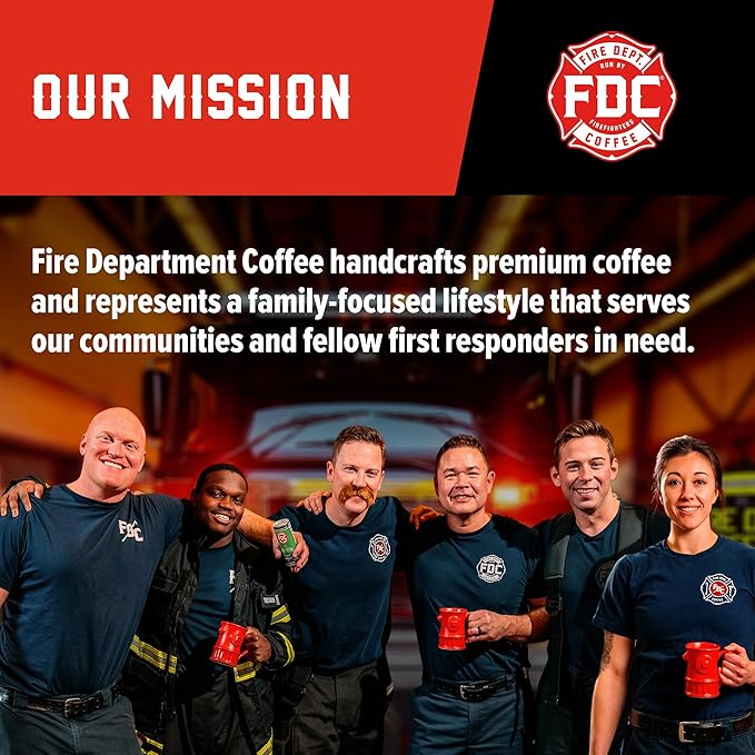 Fire Department Coffee - Gives Back to Firefighters - Original Medium Roast Coffee Pods - Balanced & Smooth - Roasted in the USA - Premium K Cups - Veteran Owned - 12 Single Pods