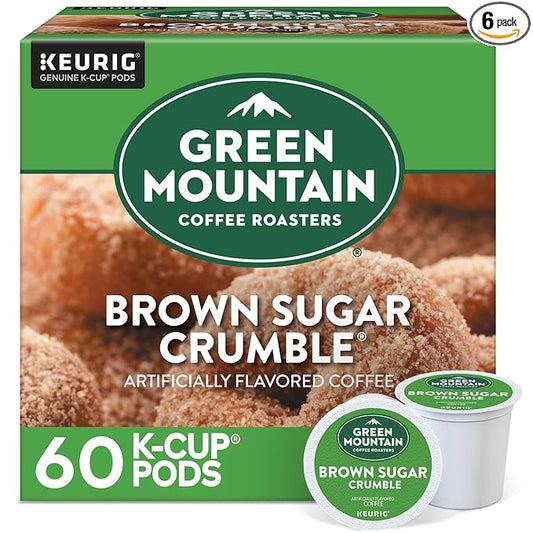 Green Mountain Coffee Roasters Brown Sugar Crumble Keurig Single-Serve K-Cup pods, Medium Roast Coffee, 60 Count (6 Packs of 10)