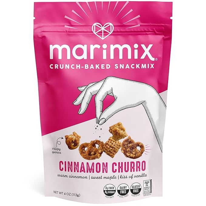 Marimix Snack Mix | Cinnamon Churro | Crunch Baked Sweet & Salty Savory Plant Based Naturally Gluten Free Whole Grain Fiber Charcuterie Pretzel Trail Party Mix | No Artificial Ingredients