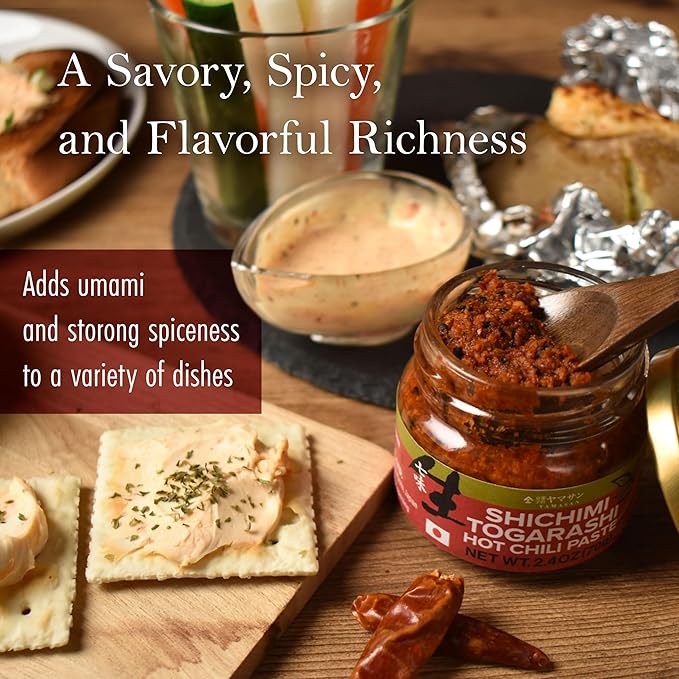 YAMASAN KYOTO UJI Japanese Shichimi Togarashi Hot Chili Paste, Aromatic Spicy and Umami Seasoning, Togarashi Seasoning, No Additives, Vegan, Delicious Condiments for Various Foods, Made in Japan 70g(2.4oz)