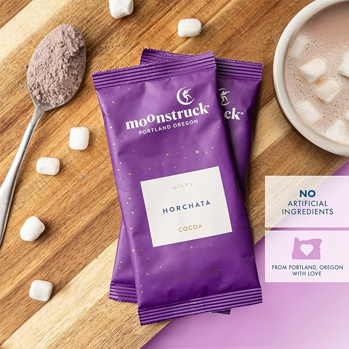 Moonstruck Chocolate Single Serve Horchata Hot Chocolate Packets, 8 Count (Pack of 1)