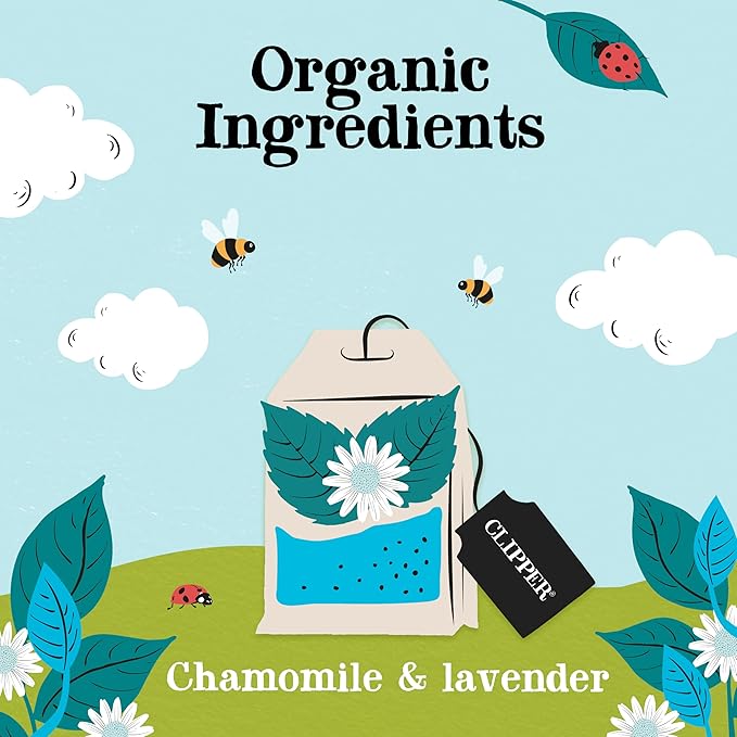 Clipper Tea Snore and Peace Chamomile & Lavender Herbal Tea ??Caffeine Free, USDA Organic, Great Hot or Iced ??Comfortingly Floral, Natural, Fair & Delicious ??50 Tea Bags