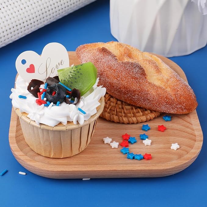 4th of July Sprinkles for Cake Decorating, Patriotic Gold Red White and Blue Sprinkles for Ice Cream Cupcakes Brownie Cookie Baking Topping