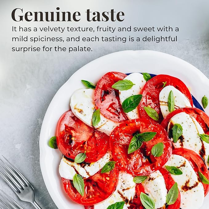 Aged Balsamic Glaze 8.45 fl.oz. (250ml), High Density Balsamic Vinegar Glaze Drizzle, Cream with Balsamic Vinegar of Modena, Sweet Reduction Glaze - Imported from Italy
