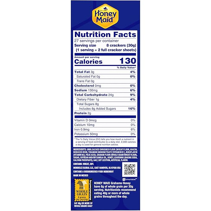 HONEY MAID Graham Crackers, Lunch Snacks, Party Size, 28.8 oz