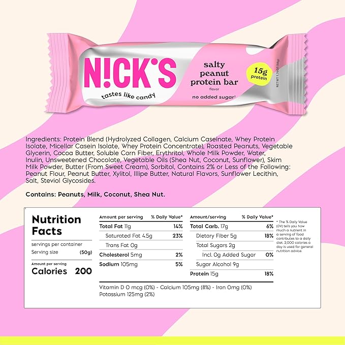 Nick?™s Protein Bundle, Salty Peanut, Caramel ??24-Count Box | High Protein, Low Calories, Low Carbs, Keto Friendly, No Added Sugar