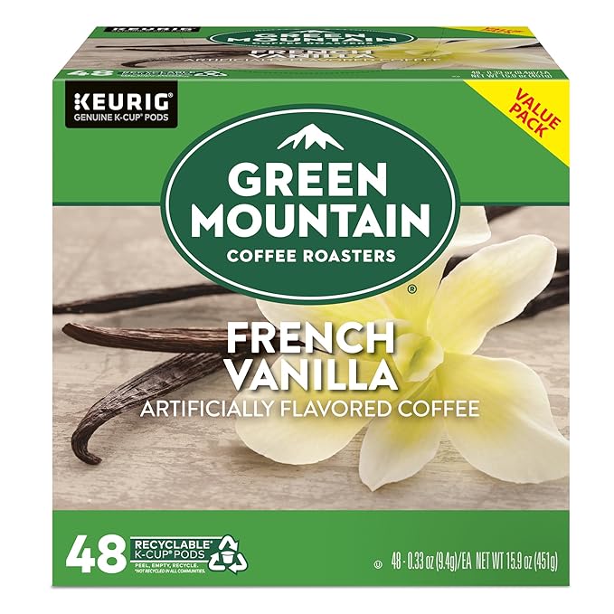 Green Mountain Coffee Roasters French Vanilla Coffee, Keurig Single-Serve K-Cup Pods, Light Roast, 48 Count