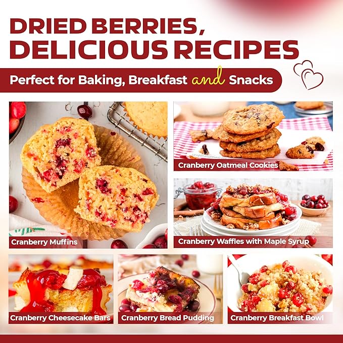 SweetBlissMix Dried Cranberries - Soft, Moist & Sweetened Sliced Cranberries Dried Fruit in Resealable Bag - Sweet and Healthy Snack for Salads, Cooking, Fruit Snacks, Baking and Topping (2 Pounds)