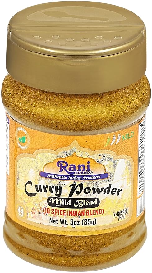 Rani Curry Powder Mild (10-Spice Authentic Indian Blend) 3oz (85g) PET Jar, Pack of 12 ~ All Natural | Salt-Free | NO Chili or Peppers | Vegan | Gluten Friendly | NON-GMO | Kosher | Indian Origin
