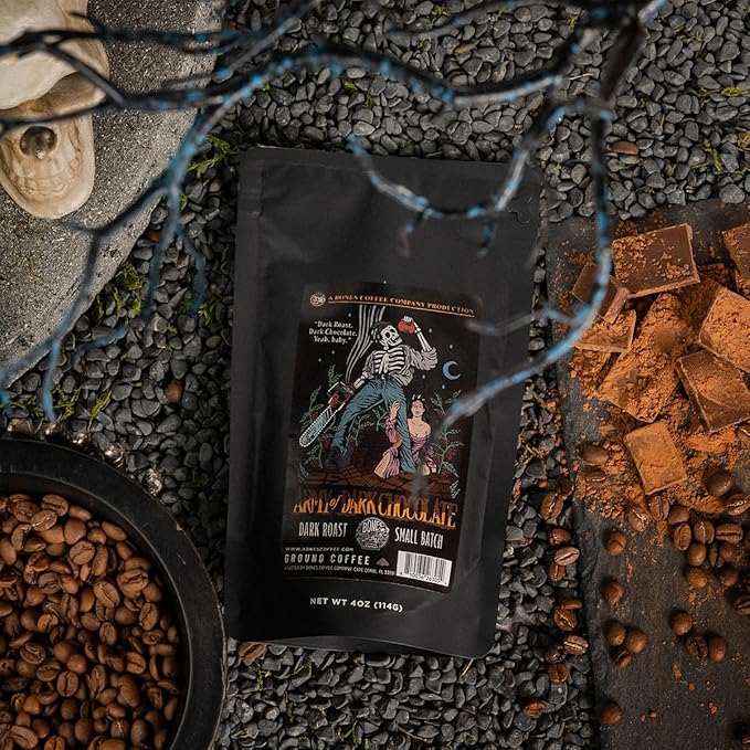Bones Coffee Company NEW Favorite Flavors Sample Pack, Assorted Flavored Coffee Medium Roast Arabica Beans Specialty Coffee Gifts, Auto Drip and French Press Compatible, 4 oz Pack of 5 Whole Bean