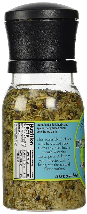 Olde Thompson Everything Salt Grinder, Salt and Spice Blend, 7.6 Ounce