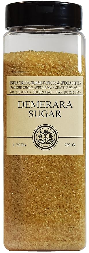 India Tree Demerara Sugar, 1.75 lb | Vegan, Non-GMO, Gluten-Free and Fair Trade Unrefined Cane Sugar with Rich Molasses & Crunchy Crystals from Mauritius