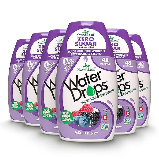 SweetLeaf Water Drops, Mixed Berry ??Sugar-Free Water Enhancer Drops, Stevia & Monk Fruit Sweetener Water Flavoring, 1.62 Oz (Pack of 6)