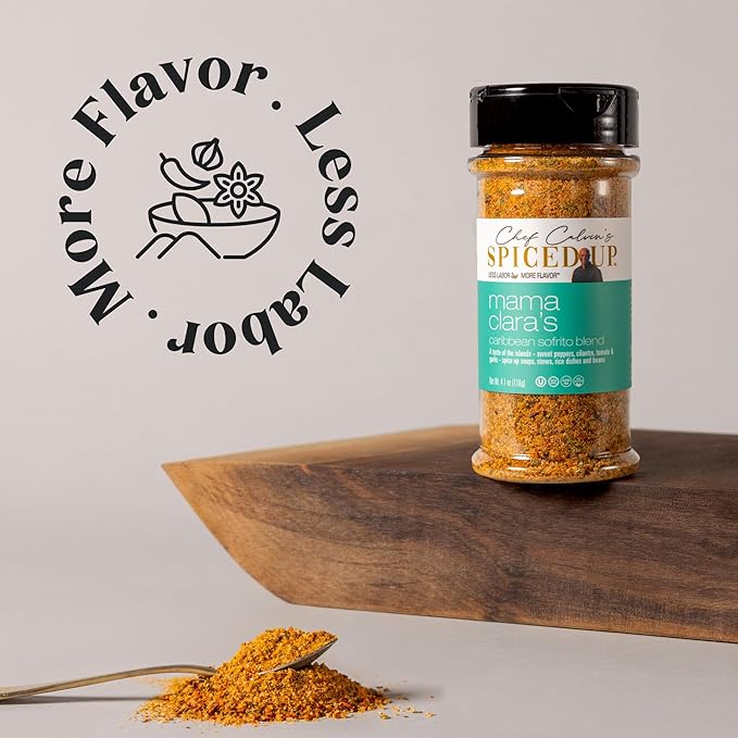 Spiced Up Mama Clara Sofrito Seasoning ??Latin-Inspired Blend with Tomato, Garlic, Onion & Herbs ??Bold Sofrito-Style Spice for Rice, Beans, Soups & Stews ??Vegan, Non-GMO, Gluten-Free ??4.1 oz