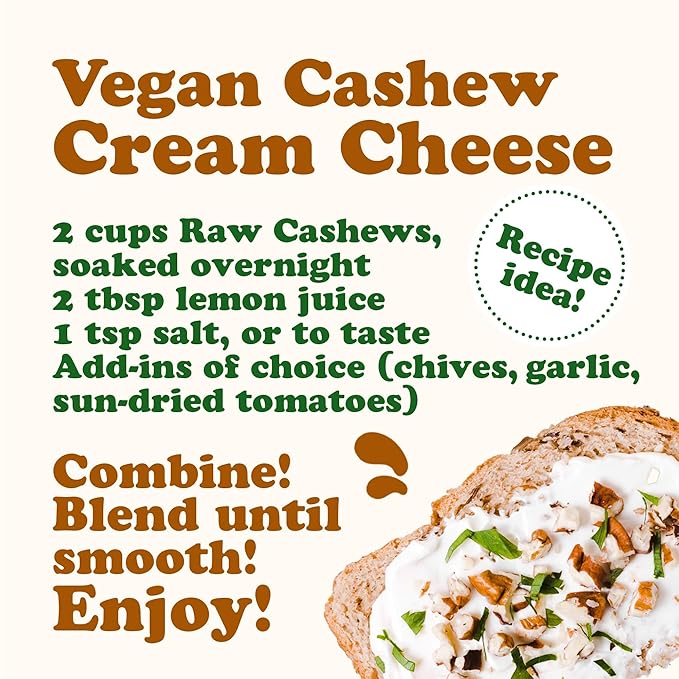 Food to Live Raw Cashews, 1 Pound ??Non-GMO Verified, Deluxe Whole Nuts, Unsalted, Unroasted, Size W-320, Vegan, Kosher, Bulk