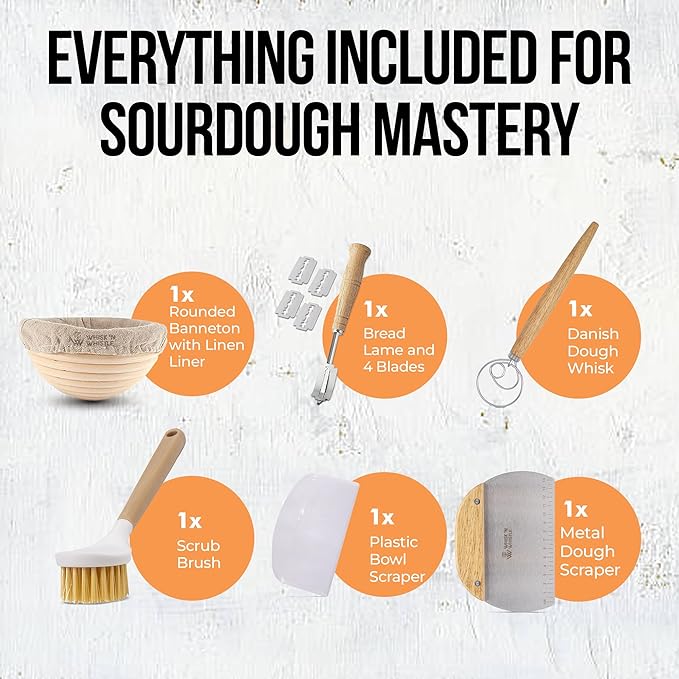 Trailblaze Banneton Bread Proofing Basket - Sourdough Bread Baking Supplies ??Sourdough Starter Kit ??Sourdough Proofing Basket Gift for Bakers - Round Bread Basket (9 Inch)