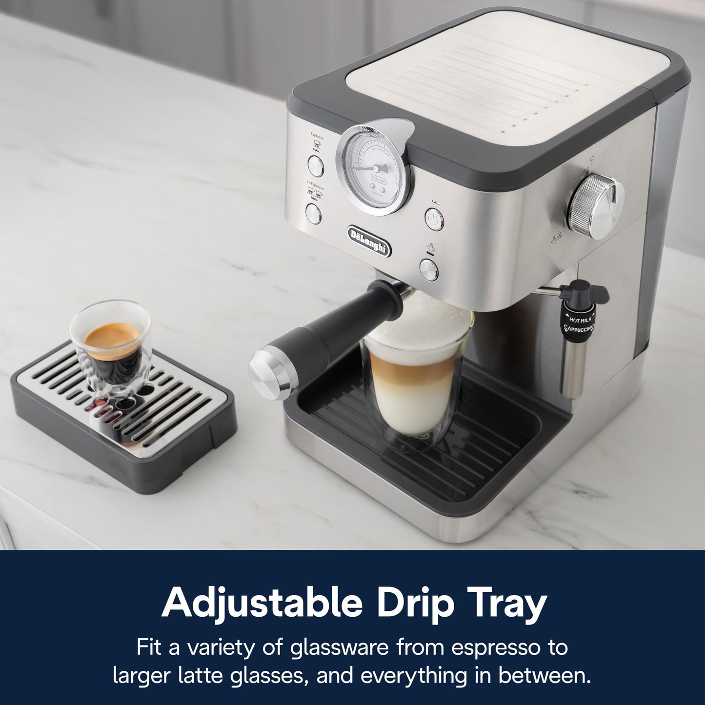 De'Longhi Classic Signature Espresso Machine, Adjustable Milk Frother