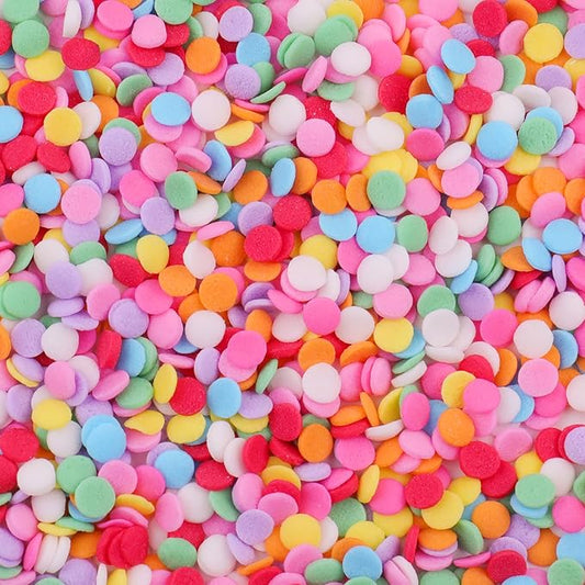 Rainbow Sprinkles Mix for Cake Decorating, Colored Confetti Round Chip Sprinkles for Cake Cupcake Cookies Baking Ice Cream