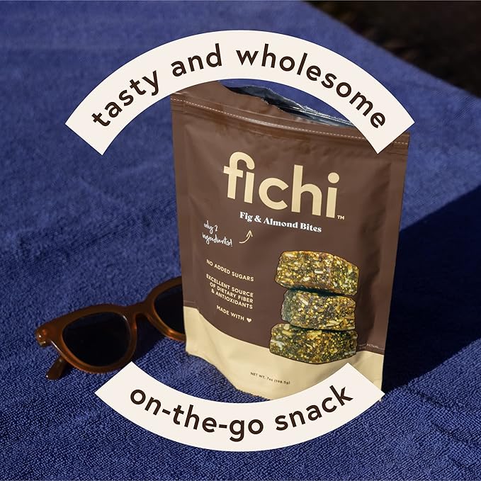 Fichi Fig and Almond Bites, a Wholesome and Delicious Gluten-Free Italian Fruit and Nut Snack, 7 Oz (Pack of 6)