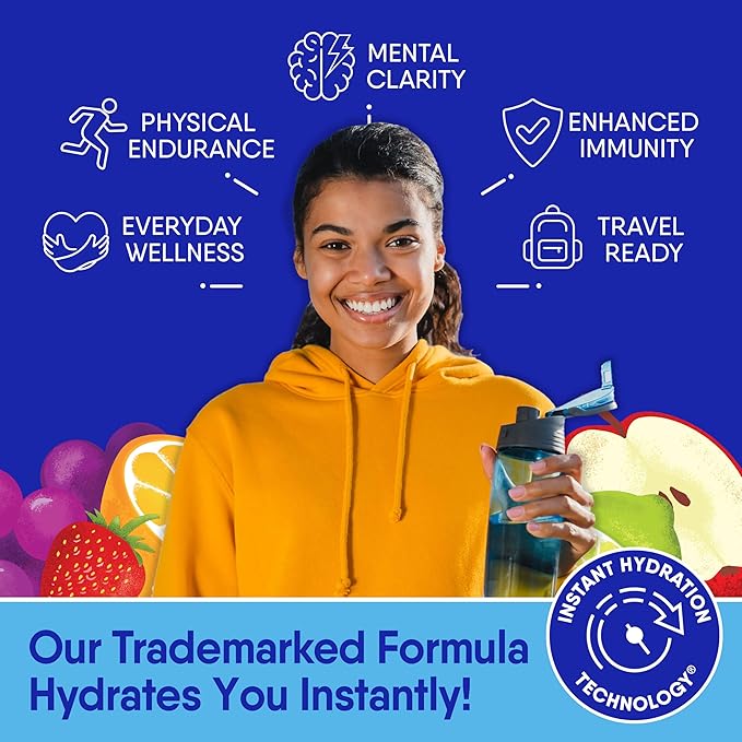 GoHydrate Instant Hydration Powder Packets - Low Sodium Electrolytes Drink Mix - Natural Hydration