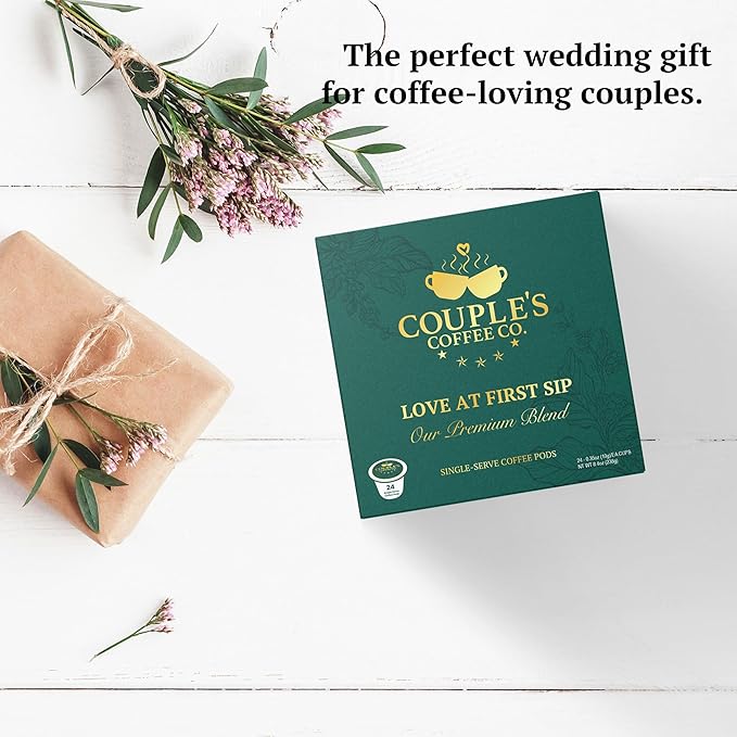 Couple's Coffee Premium K-Cups | Gives Back to Military Families | Organic Guatemalan Blend | Fair Trade Organic Medium-Dark Roast Coffee | Compatible with Single Serve Brewers | Love at First Sip | 24 Count