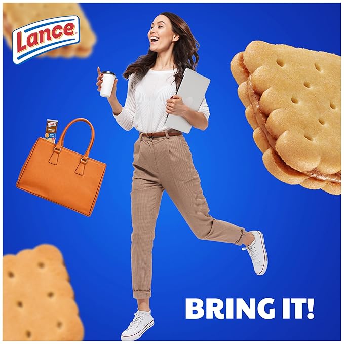 Lance Sandwich Cookies, Nekot Peanut Butter, 10 Individually Wrapped Packs, 6 Sandwiches Each