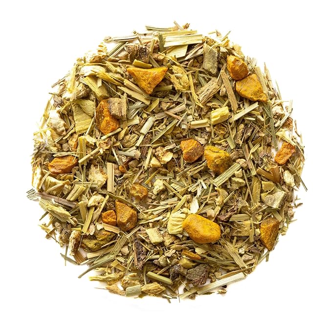 Heavenly Tea Leaves Organic Turmeric Ginger, Loose Leaf Herbal Tea, 4 oz. (Approx. 50 Cups of Tea) - Naturally Caffeine Free, Perfect Hot or Iced, Immune Boosting