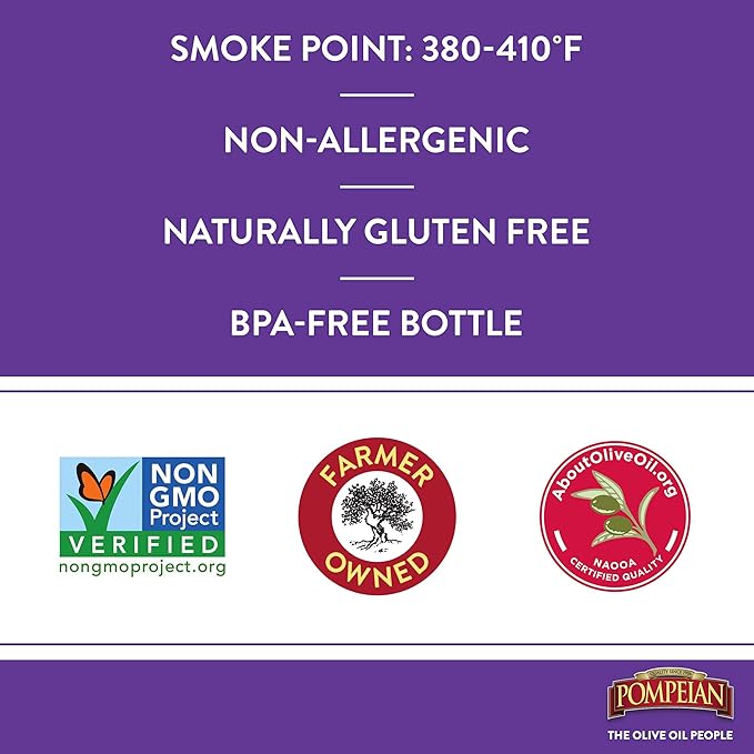 Pompeian Smooth Extra Virgin Olive Oil, Contains Polyphenols, First Cold Pressed, 16 FL Oz