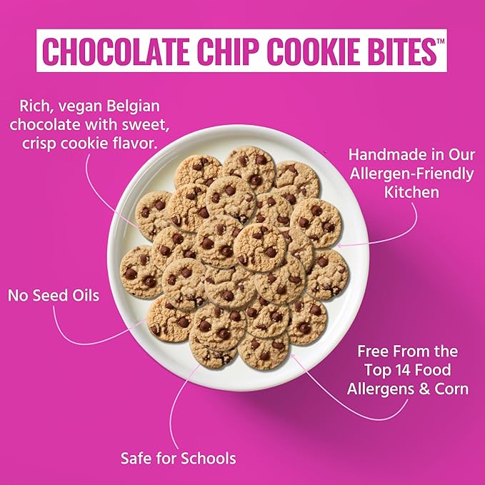 Every Body Eat Crunchy Cookie Bites, Gluten & Dairy Free, Vegan, School Lunch Snacks, (5.5 Ounce (Pack of 3), Chocolate Chip)
