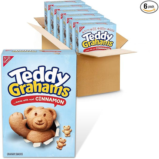 TEDDY GRAHAMS Cinnamon Graham Snacks, Bulk Kids Snacks, 6 - 10 oz Boxes