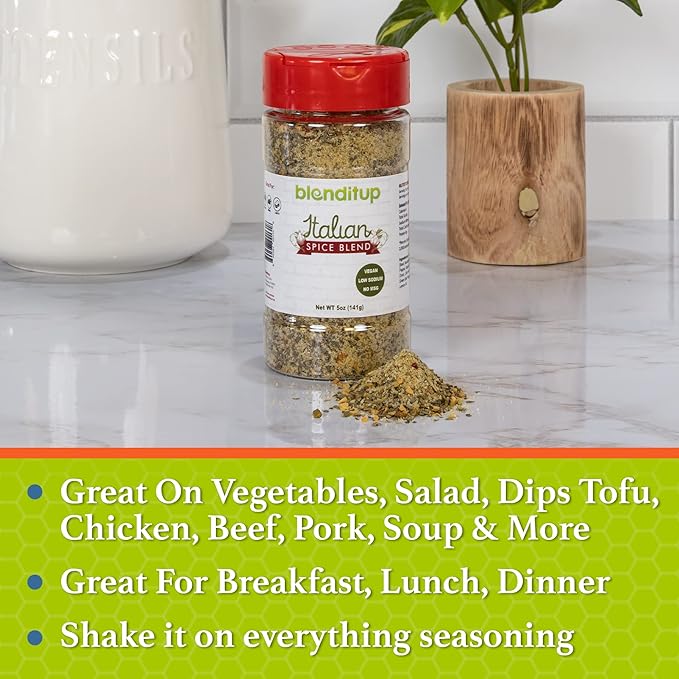 Italian Spice Blend | Gourmet Spices with Sea Salt | Healthy to Add to Any Dish | Low Sodium, No Gluten, No MSG, Vegan | 5 oz