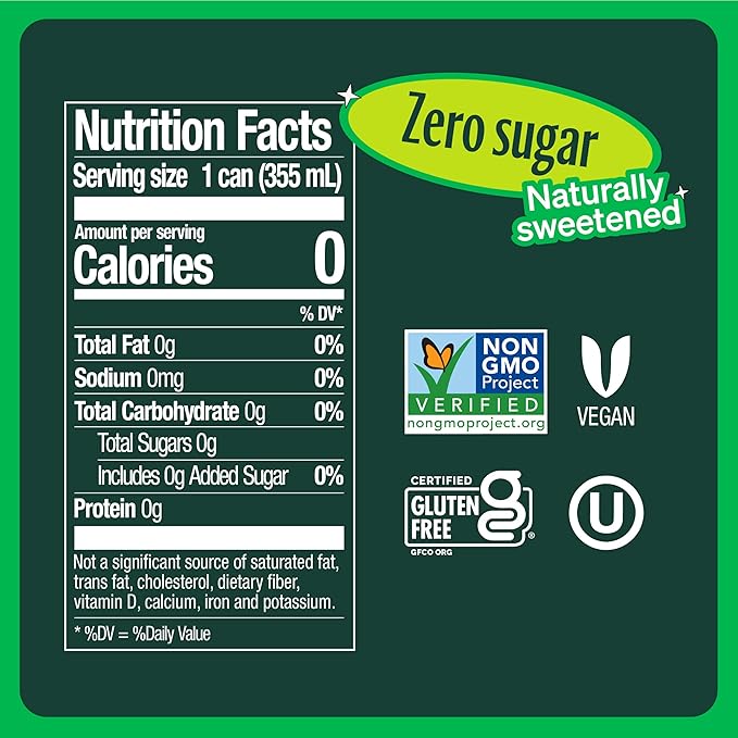 Zevia Zero Sugar Soda, Rainbow Variety Pack, 12 oz Cans (24-Pack) ??Naturally Sweetened, Non-GMO Project Verified, Gluten-Free, Vegan