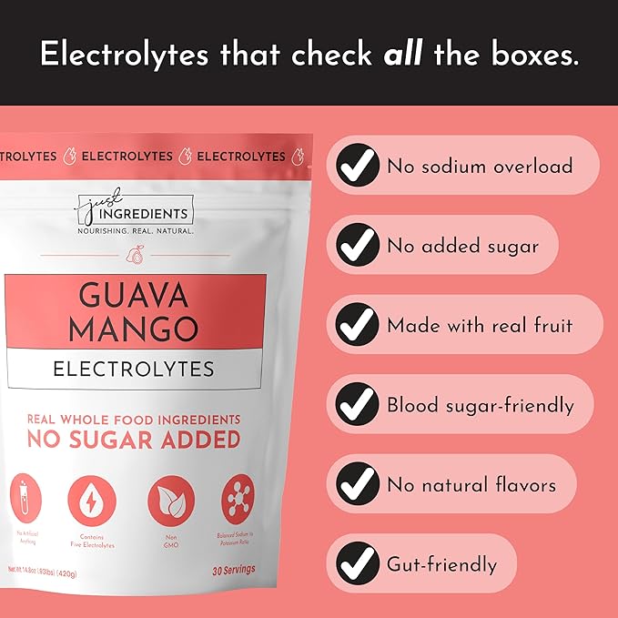 Guava Mango Electrolytes ??30?‘Serving Hydration Drink Mix with Coconut Water, Sea Salt, and Trace Minerals ??Supports Hydration, Recovery, and Electrolyte Balance*