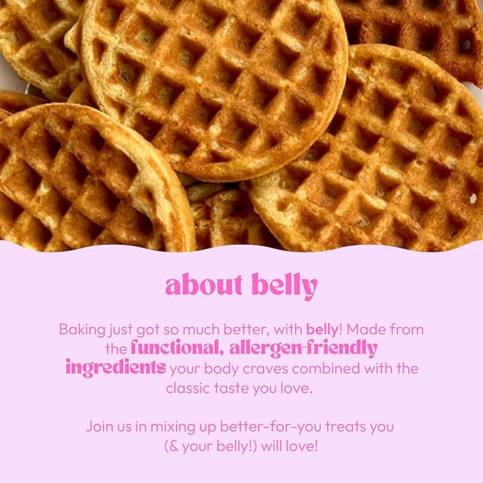 Belly Pancake Mix & Waffle Mix with Collagen Protein | High-Protein | Pancakes & Waffles | Grain-Free Dairy-Free Nut-Free | Healthy Snacks For Adults & Kids | Women-Owned Business | 9.4 oz | 3 Pack