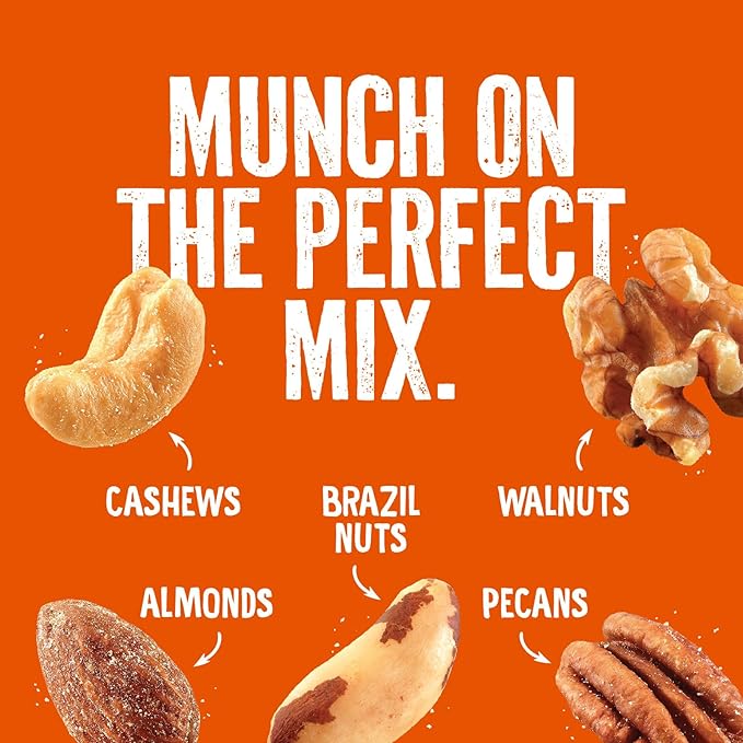 Emerald Salted Deluxe Mixed Nuts (1-Pack) | 36oz Resealable Bulk Bag | Features Cashews, Almonds, Walnuts, Brazil Nuts, Pecans | Plant-Based Protein | No Artificial Flavors, Preservatives, or Synthetic Colors