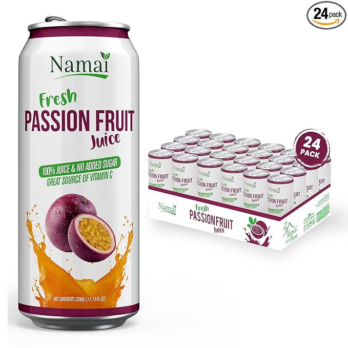 Namai Pure Passion Fruit Juice, No Added Sugar, 24-Pack