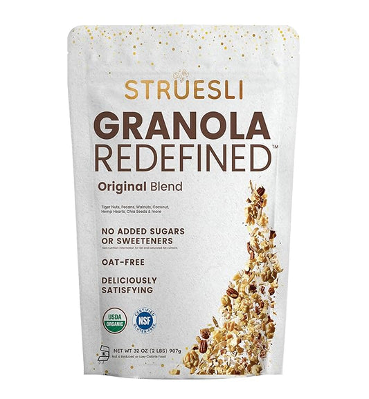 Struesli - Organic Original Granola Redefined | No Added Sweeteners, No Grains | Keto & Paleo Friendly | Gluten-Free, Grain-Free | Healthy Adult Snack | High-Fiber, Nutrient-Rich, Satisfying Crunch